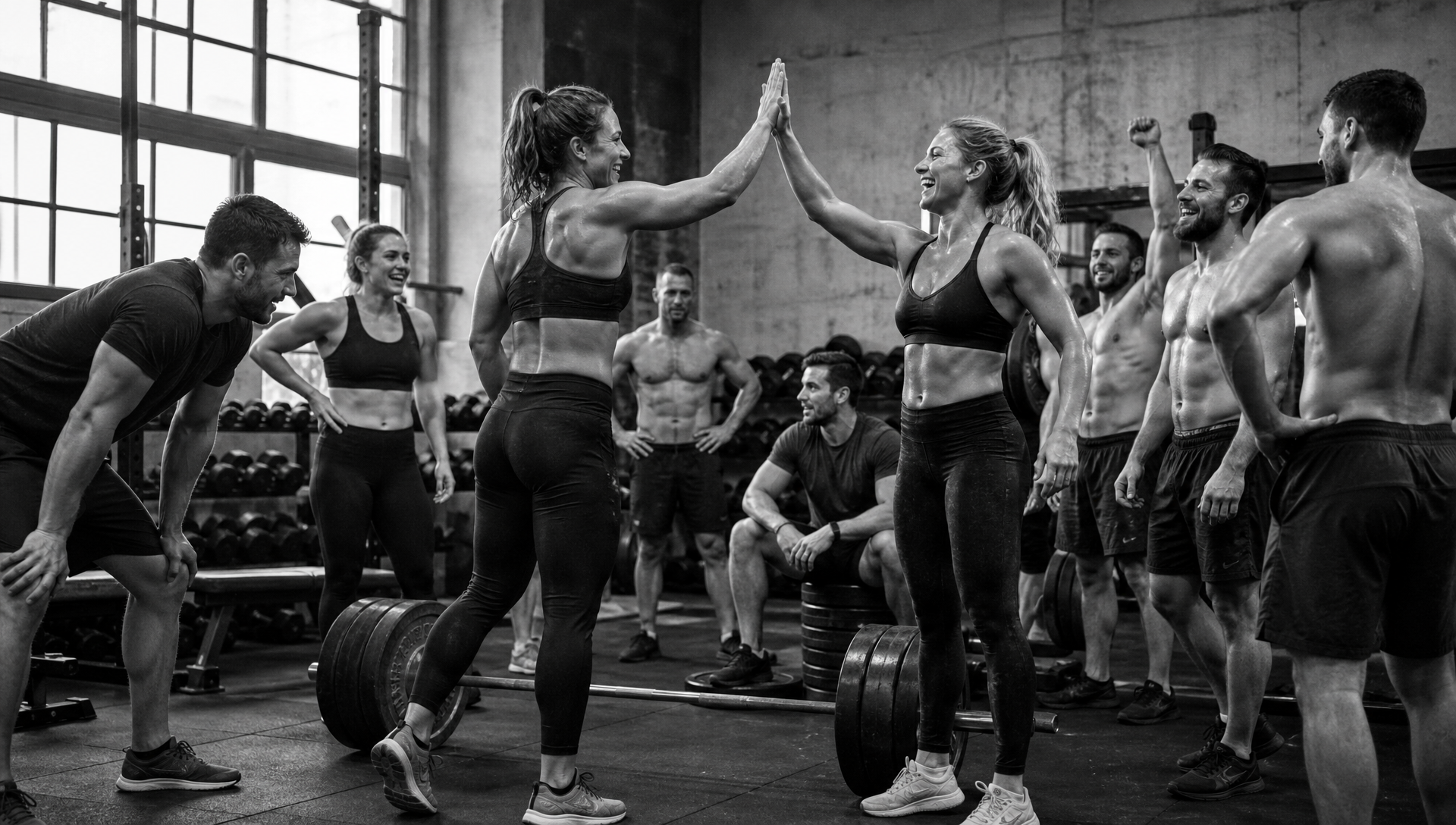 Squad training together in an industrial Berlin gym